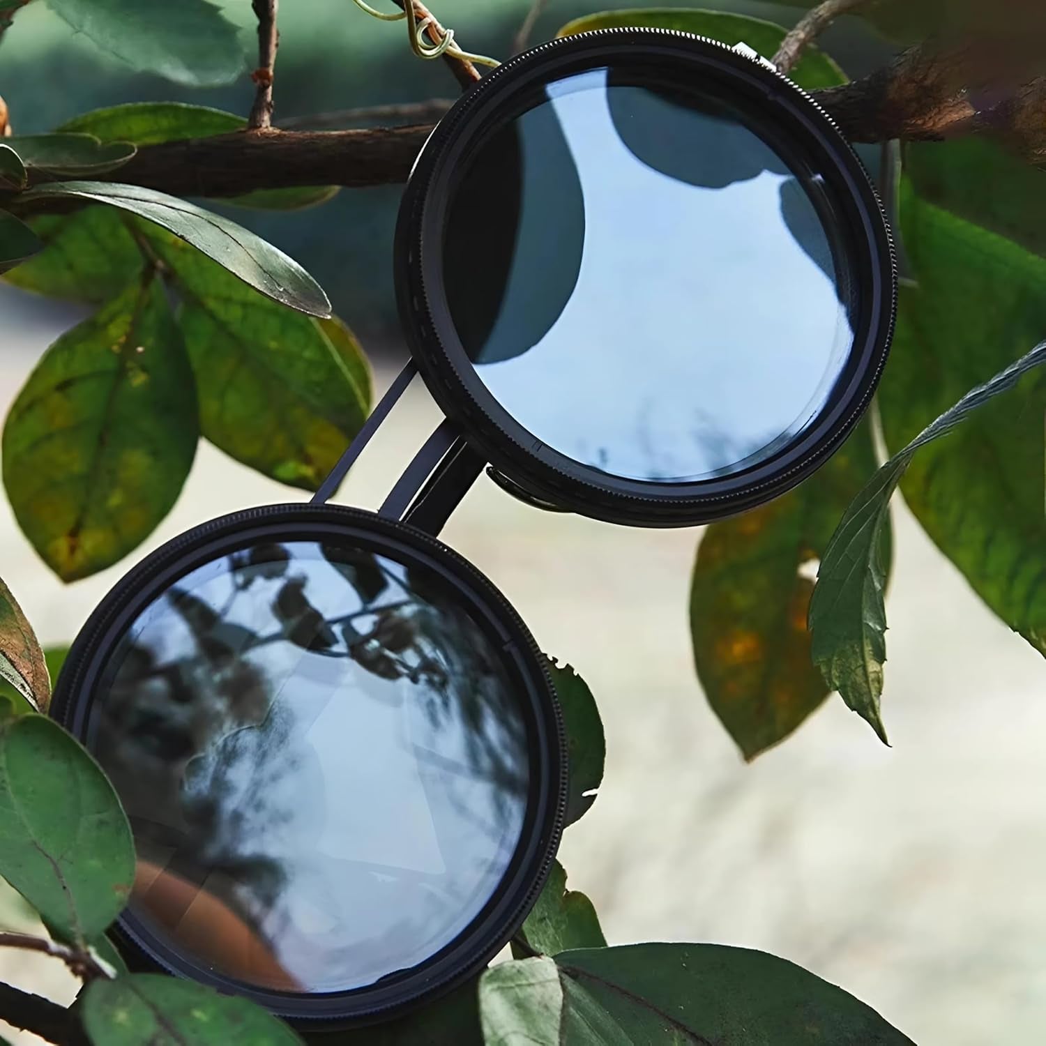 Adjustable Polarized Tint Sunglasses with ND Filter and 1-9 Gear Control – Round Anti-Glare UV Protection Eyewear