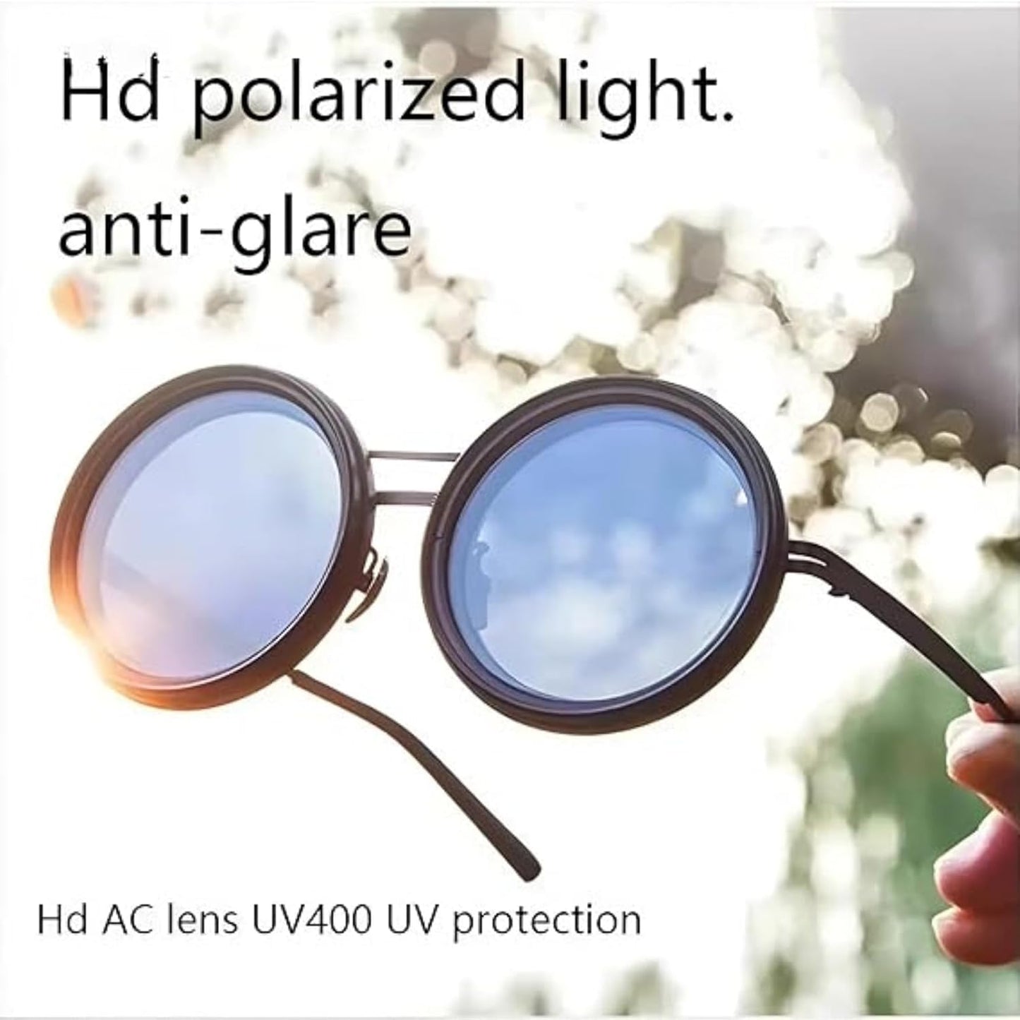 Adjustable Tint Sunglasses,1-9 Gears Retro Metal round Polarized Glasses with ND Filter Lenses